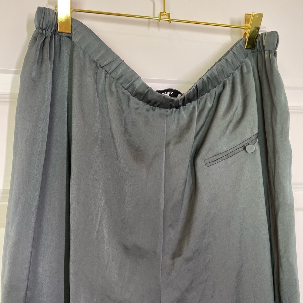 Vince Satin Drawstring Wide Leg Lounge Pants Grey Women’s Size XL - Picture 5 of 12